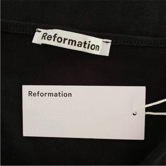 NEW Reformation Braun Dress Black Medium - Picture 12 of 15